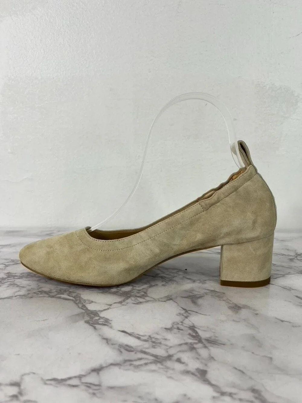 Everlane Women's Taupe The Italian Leather Day Heel Suede Sz 5
